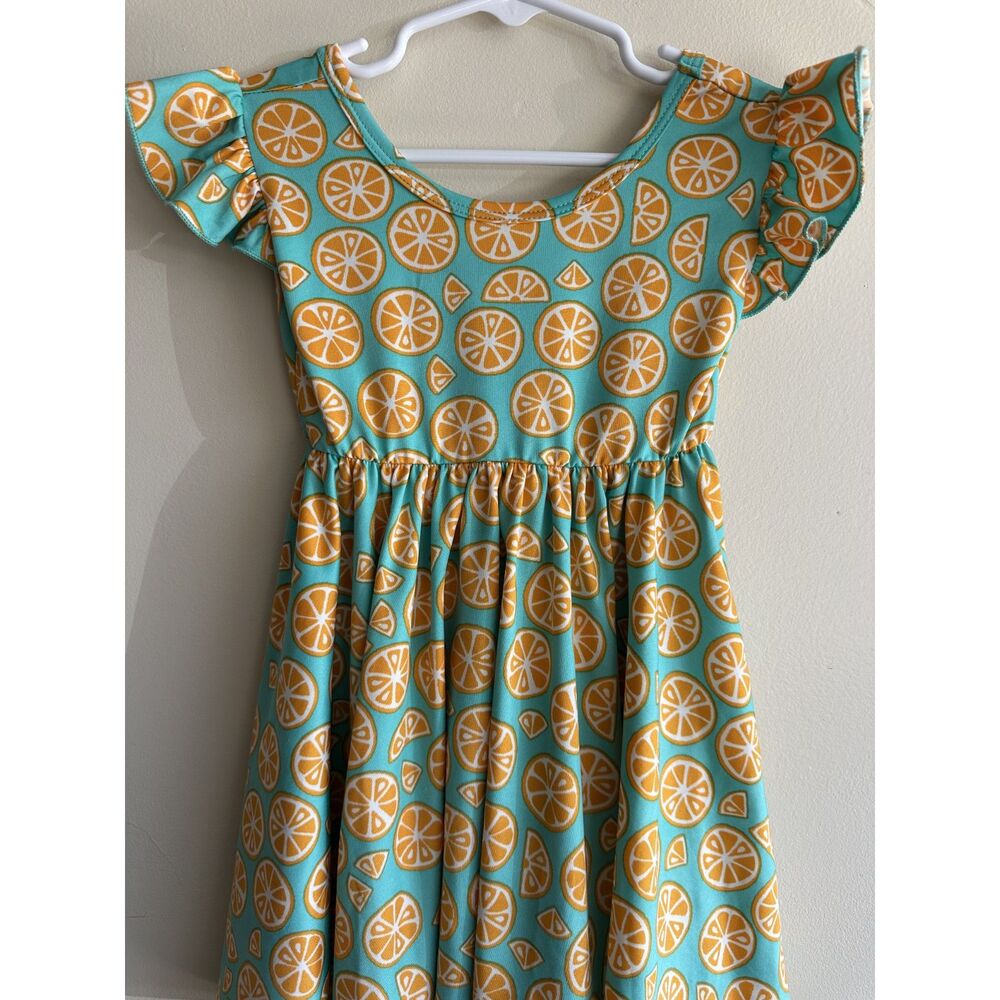 Dot Dot Smile Empire Dress 2T Citrus Print Boutique Soft Play Dress